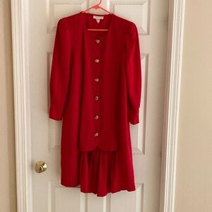 Vintage Amanda Nicole Women's Maternity Dress - Red - Medium